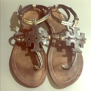 Tory Burch Snake Skin Chandler Sandles